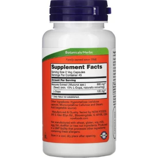 Now Foods¸ Dopa Mucuna¸ 90 Veg Capsul. USA resmi