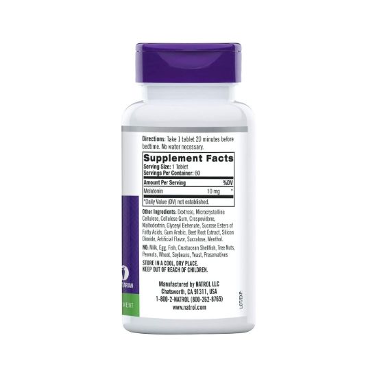 Natrol Melatonin 10 MG 60 Tablets Fast Dissolve Strawberry resmi