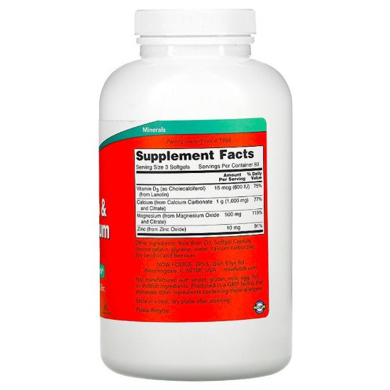 Now Foods¸ Calcium & Magnesium With Vitamin D-3 And Zinc¸ 240 Sof resmi