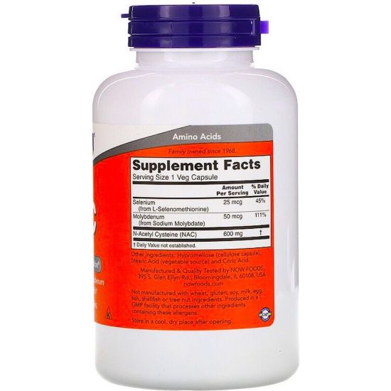 Now Foods¸ Nac¸ 600 Mg¸ 250 Veggie Capsules resmi
