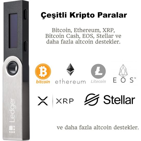 Ledger Nano S Bitcoin Ethereum Ltc Altcoin Kripto Para Cüzdanı resmi