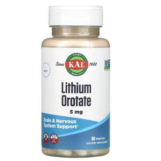 KAL¸ Lithium Orotate¸ 5 mg¸ 60 VegCaps resmi