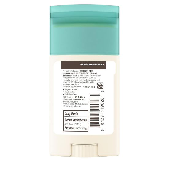 Aveeno Kids Continuous Protec 50¸ Sweat- & Water-Resistant¸ 1.5oz resmi