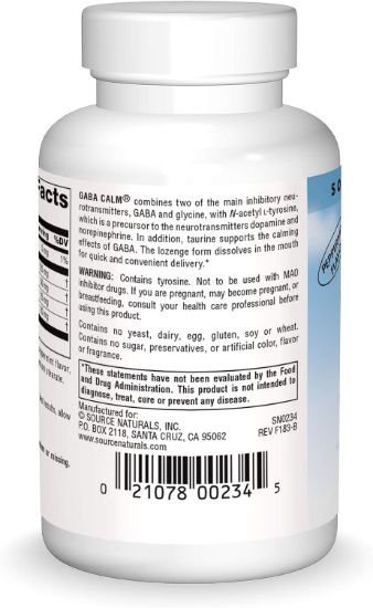 Source Naturals Serene Science¸ GABA Calm 60 Lozenges resmi