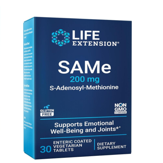 LIFE EXTENSION SAME 200 MG S-ADENOSYL-METHIONINE 30 ENTERIC COATED VEGETARIAN TABLETS resmi