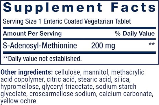 LIFE EXTENSION SAME 200 MG S-ADENOSYL-METHIONINE 30 ENTERIC COATED VEGETARIAN TABLETS resmi