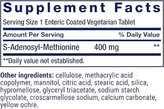LIFE EXTENSION SAME 400 MG S-ADENOSYL-METHIONINE 30 ENTERIC COATED VEGETARIAN TABLETS resmi