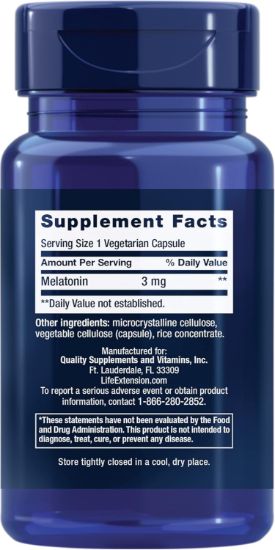 LIFE EXTENSION MELATONIN 3 MG 60 VEGETARIAN CAPSULES resmi