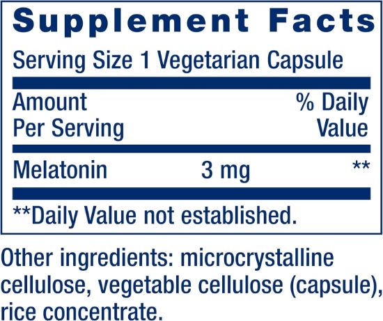 LIFE EXTENSION MELATONIN 3 MG 60 VEGETARIAN CAPSULES resmi