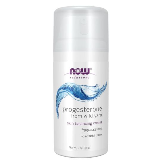 NOW Foods, Solutions, Progesterone from Wild Yam, Balancing Skin Cream, Fragrance Free, 3 oz (85 g) resmi