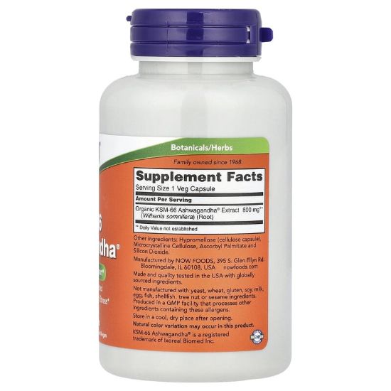 NOW Foods, KSM-66 Ashwagandha®, 600 mg, 90 Veg Capsules resmi