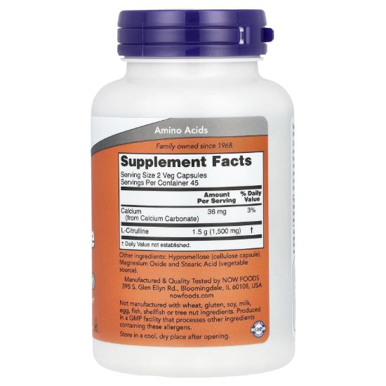 NOW Foods, L-Citrulline, 750 mg, 90 Veg Capsules resmi