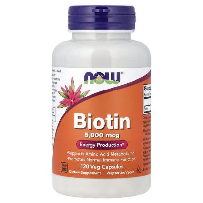 NOW Foods, Biotin, 5,000 mcg, 120 Veg Capsules resmi