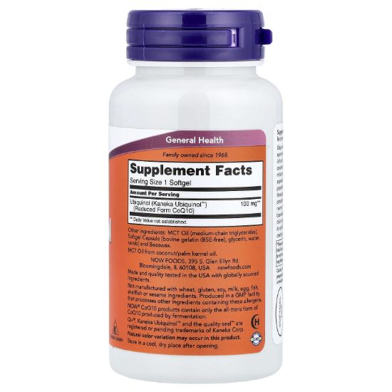 NOW Foods, Ubiquinol, 100 mg, 60 Softgels resmi