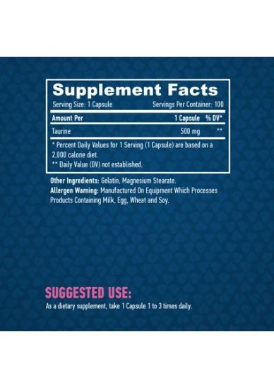Haya Labs Taurıne 500MG 100 Capsules resmi