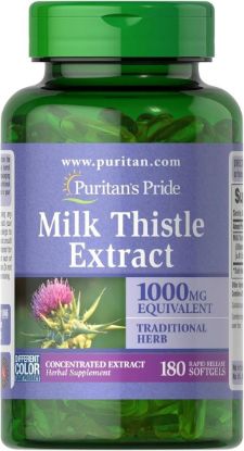 Puritan's Pride Milk Thistle Extract 1000mg 180 Capsules resmi