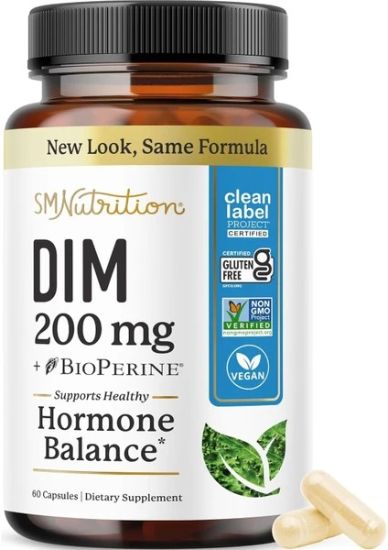 SM Nutrition Dim 200 mg Bioperine Estrogen Balance Support 60 Capsules resmi