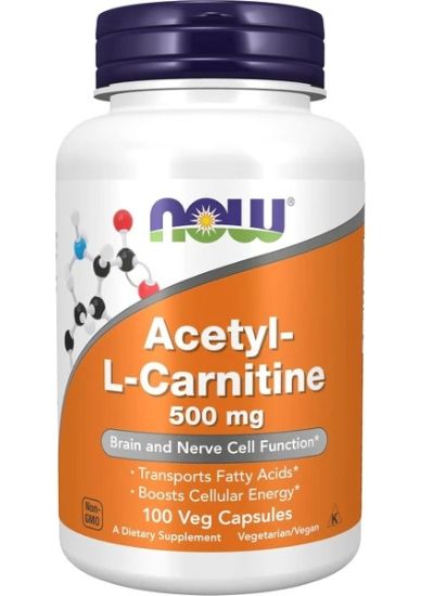 Now Foods Acetyl-L Carnitine 500 Mg Amino Acid Brain And Nerve Cell Function 100 Veg Capsules resmi