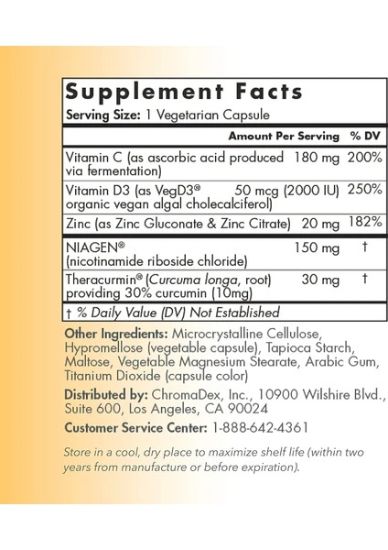 Tru Niagen Tru Niagen Immune 30 Vegcapsules resmi