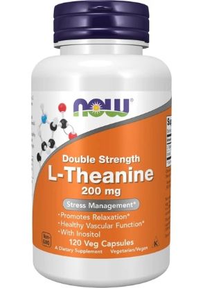 Now L-Theanine Amino Acid 200 Mg With Inositol 100 Mg 120 Capsules L Theanine ve Inositol 120 Kapsül resmi