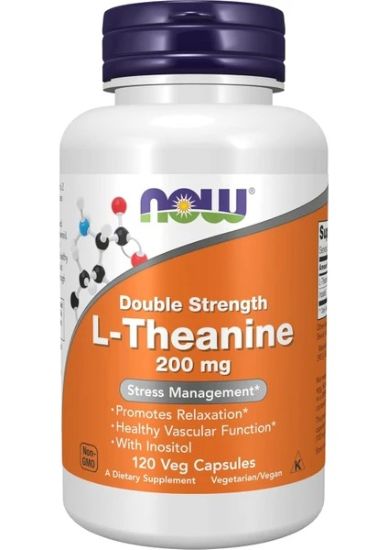 Now L-Theanine Amino Acid 200 Mg With Inositol 100 Mg 120 Capsules L Theanine ve Inositol 120 Kapsül resmi