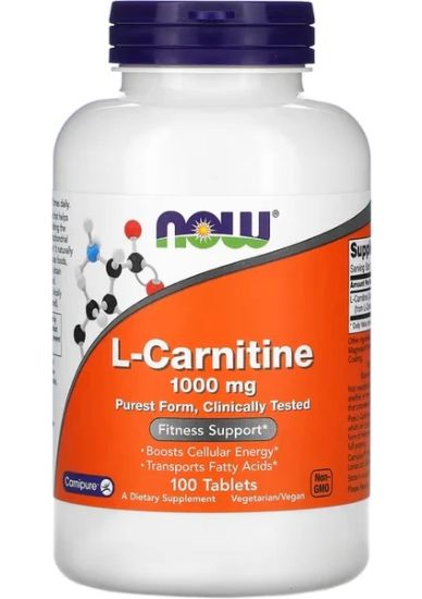 Now Foods L-Carnitine 1000 mg 100 Tablets resmi