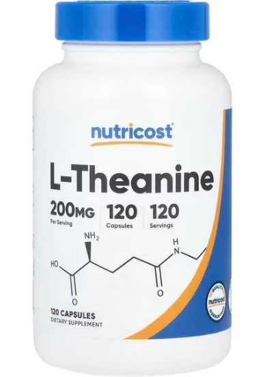 Nutricost, L-Theanine, 200 mg, 120 Capsules resmi