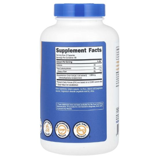 Nutricost, Glucomannan Konjac Root Extract, 180 Capsules (600 mg per Capsule) resmi