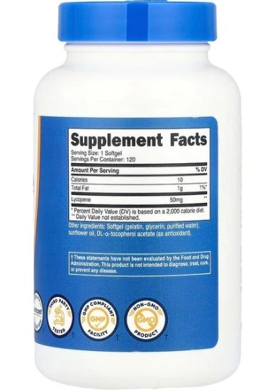 Nutricost, Lycopene, 50 mg, 120 Softgels resmi