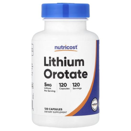 Nutricost, Lithium Orotate, 5 mg, 120 Capsules resmi
