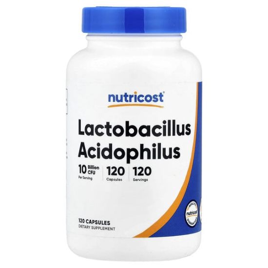 Nutricost, Lactobacillus Acidophilus, 50 mg (10 Billion CFU), 120 Capsules resmi