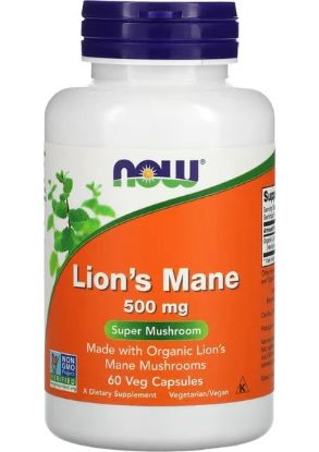 NOW Foods, Lion's Mane, 500 mg, 60 Veg Capsules resmi