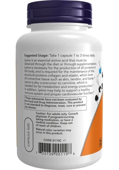 Now Foods L-Lysine 500 Mg 100 Tablet. USA resmi
