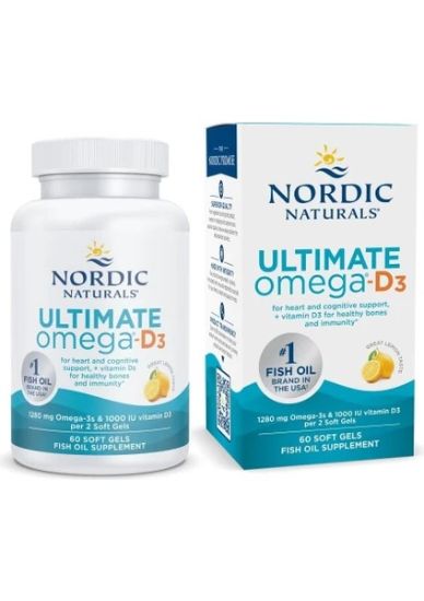 Nordic Nordic Naturals Ultimate Omega-D3 Fish Oil 1280 Mg Omega3 & 1000 Iu Vit D3 Per 2 Soft Gels 60 Soft Gels resmi