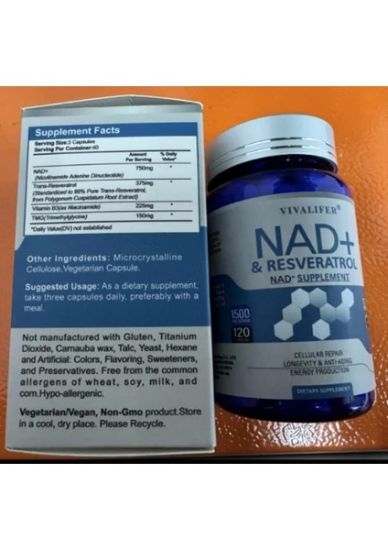 Vivalifer Vivalifer Nad+ Resveratrol Nad Tmg 1500 mg 120 Caps resmi