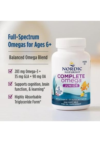Nordic Naturals Nordic Naturals Complete Omega Junior Ages 6+ 283 Mg Omega 3 180 Mini Soft Gels resmi