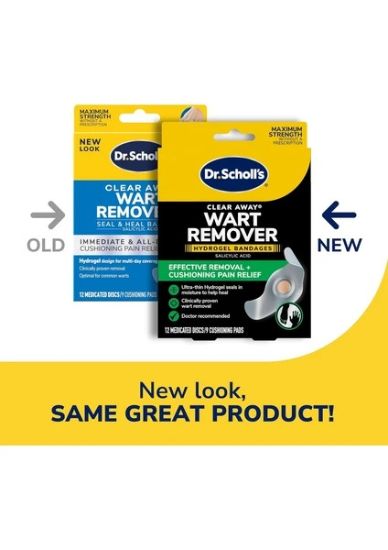 Dr. Scholl's Dr.scholl's Clear Away Wart Removers Seal&heal Bandage 12 Medicated Discs/9cushioning Pads resmi