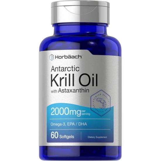 Horbaach Antarctic Krill Oil 2000mg | 60 Softgels | For Men and Women resmi