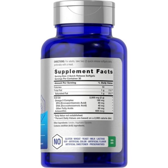 Horbaach Antarctic Krill Oil 2000mg | 60 Softgels | For Men and Women resmi