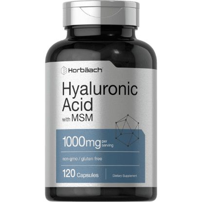 Horbaach Hyaluronic Acid with MSM | 1000 mg | 120 Capsules | Non-GMO, Gluten Free resmi