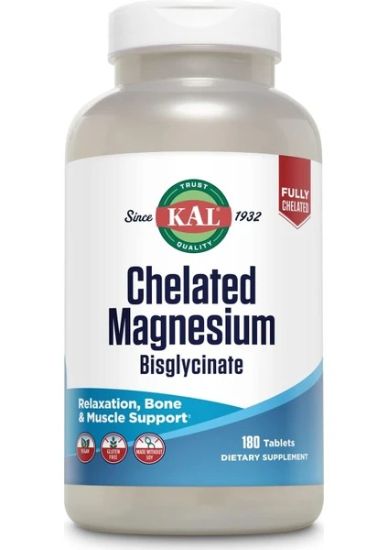 KAL Chelated Magnesium Bisglycinate 180 Tablets resmi