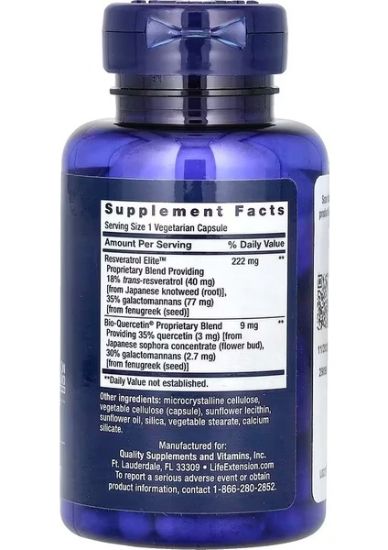 Life Extension Optimized Resveratrol Elite 60 Vegetarian Capsules resmi