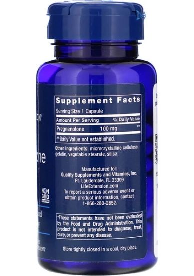 Life Extension Pregnenolone 100 mg 100 kapsül resmi