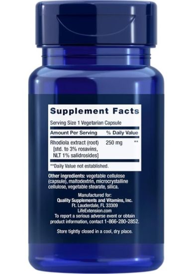 Life Extension Life Extension Rhodiola Extract 250 Mg 60 Vegetarian Capsules resmi