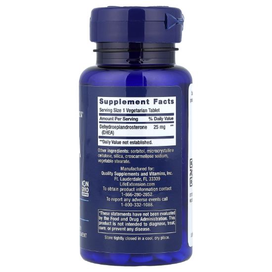 Life Extension, DHEA, 25 mg, 100 Vegetarian Dissolve in Mouth Tablets resmi