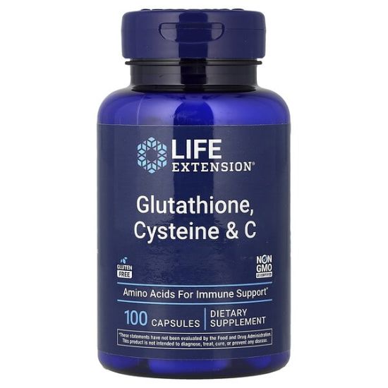 Life Extension, Glutathione, Cysteine & C, 100 Capsules resmi