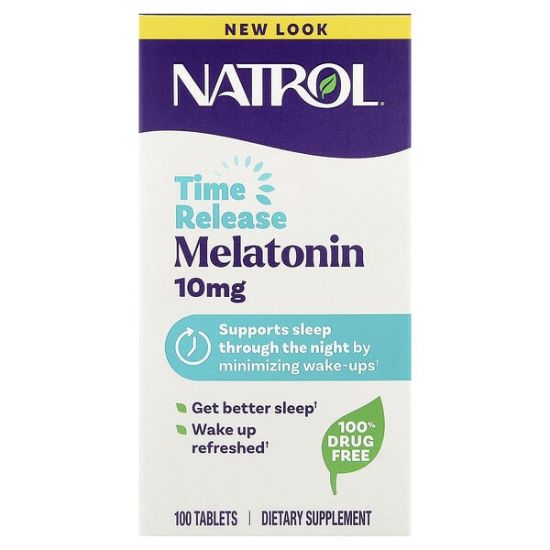 Natrol, Melatonin, Time Release, 10 mg, 100 Tablets resmi