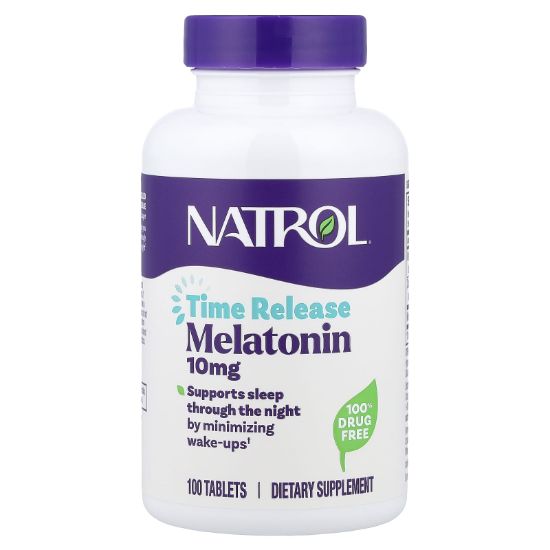 Natrol, Melatonin, Time Release, 10 mg, 100 Tablets resmi