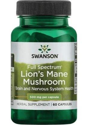 Swanson Full Spectrum Lion's Mane Mushroom 500 mg 60 Capsul resmi