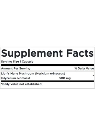 Swanson Full Spectrum Lion's Mane Mushroom 500 mg 60 Capsul resmi